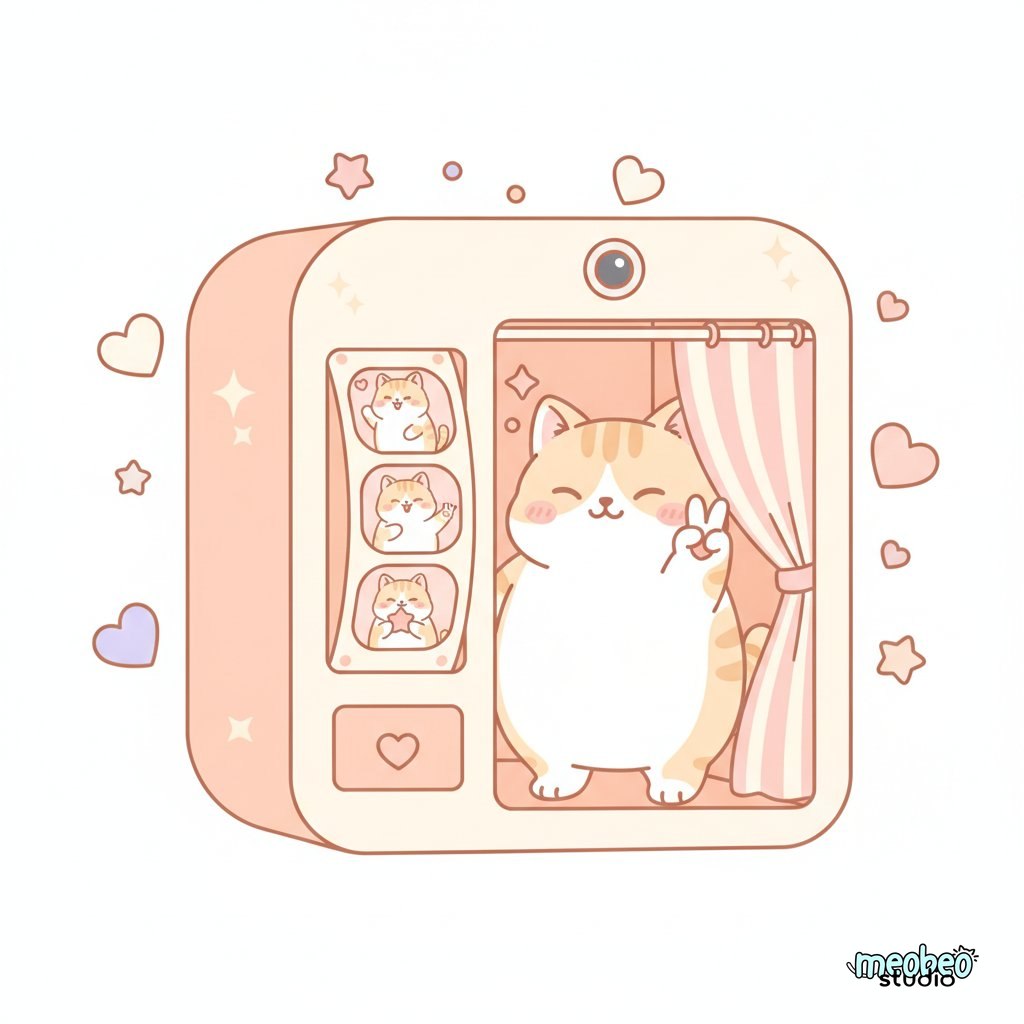 Selfbooth: Phòng chụp ảnh tự động online — tự đếm ngược, sticker kéo-thả, xuất GIF & boomerang MP4