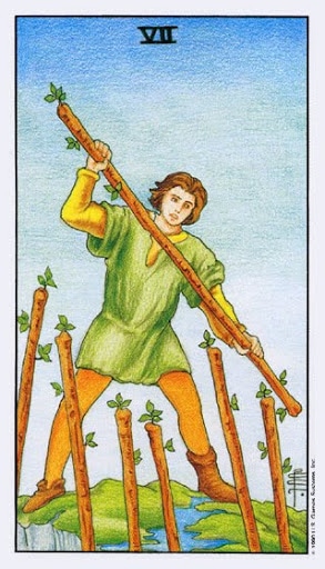 Lá Seven of Wands