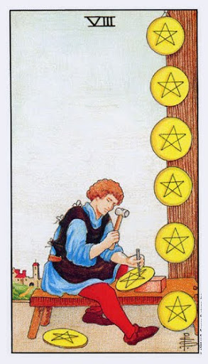 Lá Eight of Pentacles