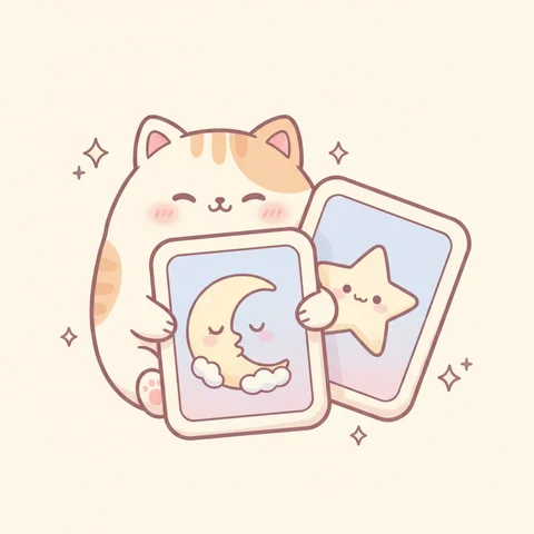 Mèo Béo ôm bộ bài Lenormand