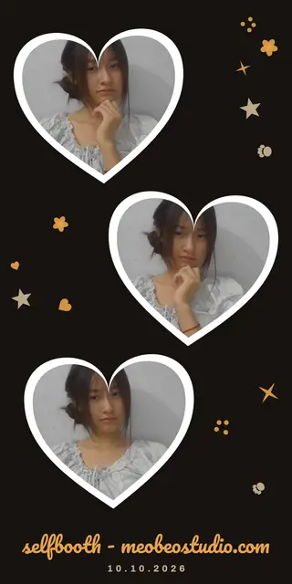 Photo strip shot in Cutebooth, Mèo Béo Studio's online photo booth
