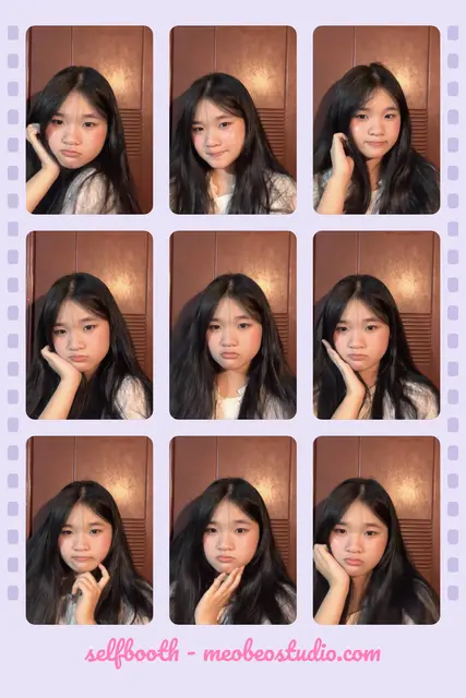 Photo strip shot in Cutebooth, Mèo Béo Studio's online photo booth