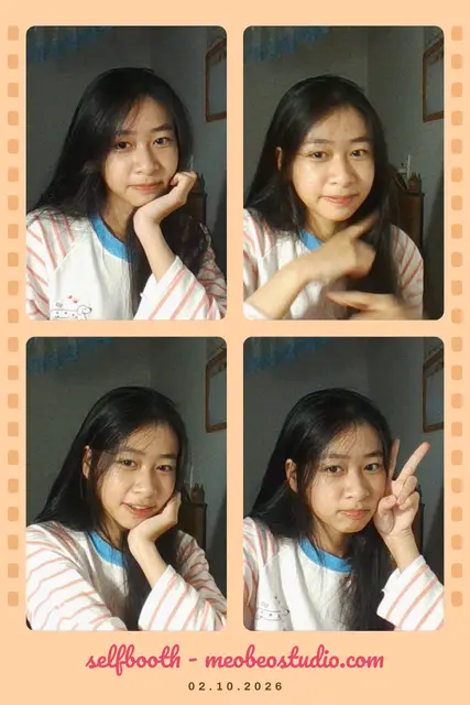 Photo strip shot in Cutebooth, Mèo Béo Studio's online photo booth